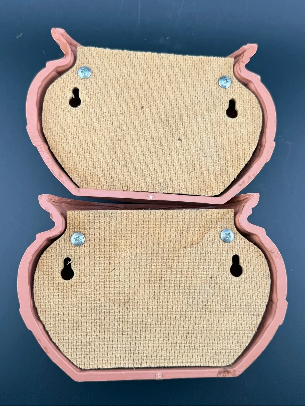 2 Vintage Burwood MCM Southwest Wall Pockets Pots Decor #3251 USA Made 6”x4”